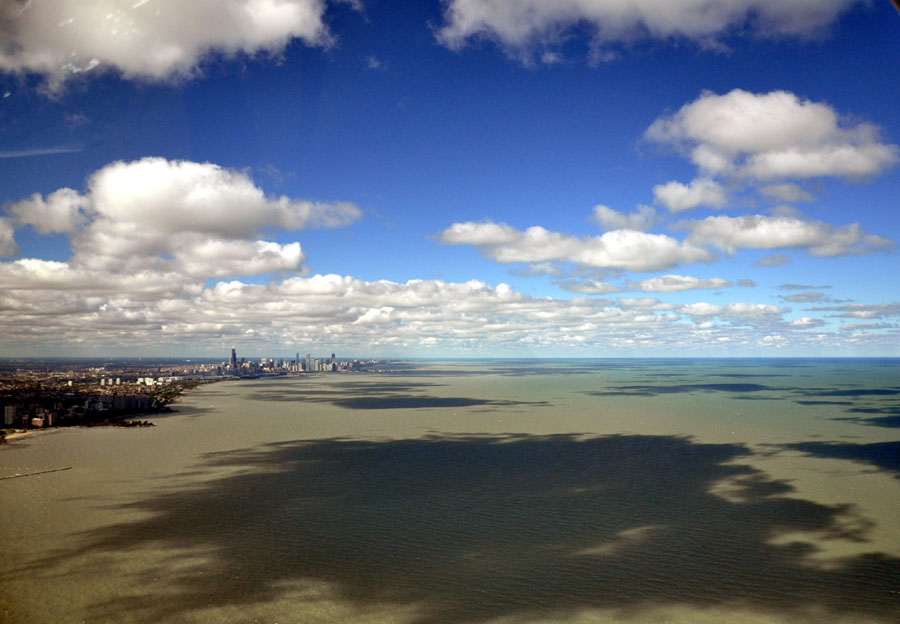 Lake Michigan looking northwest toward Chicago.