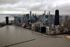 Aerial photo of Chicago on a gray December day