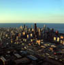 The backside of Chicago glows in the afternoon sun.