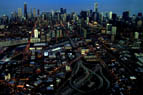 Aerial photo of Chicago at night