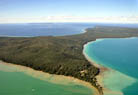 Big and Little Glen Lake with Lake Michigan in the distance.