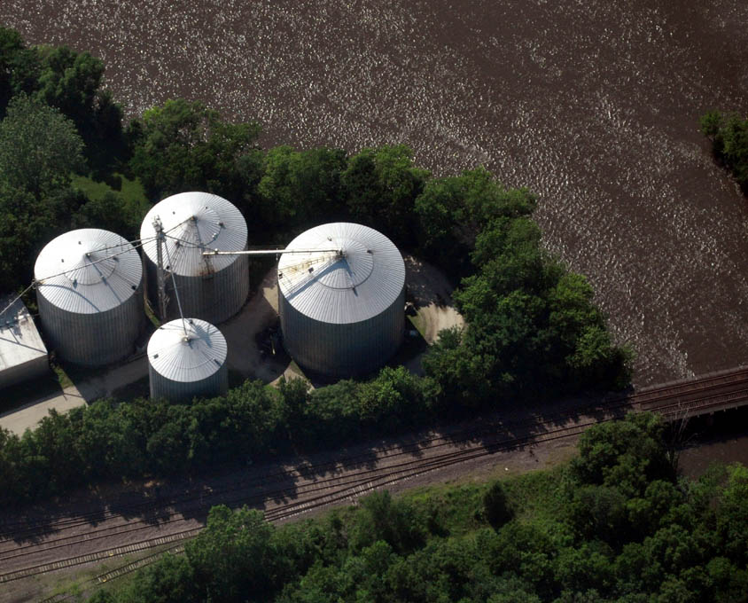 Silos along the Kankakee River.  