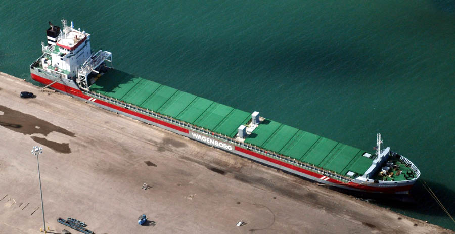 Wagonborg ship moored at the Calumet Dock.